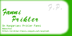 fanni prikler business card